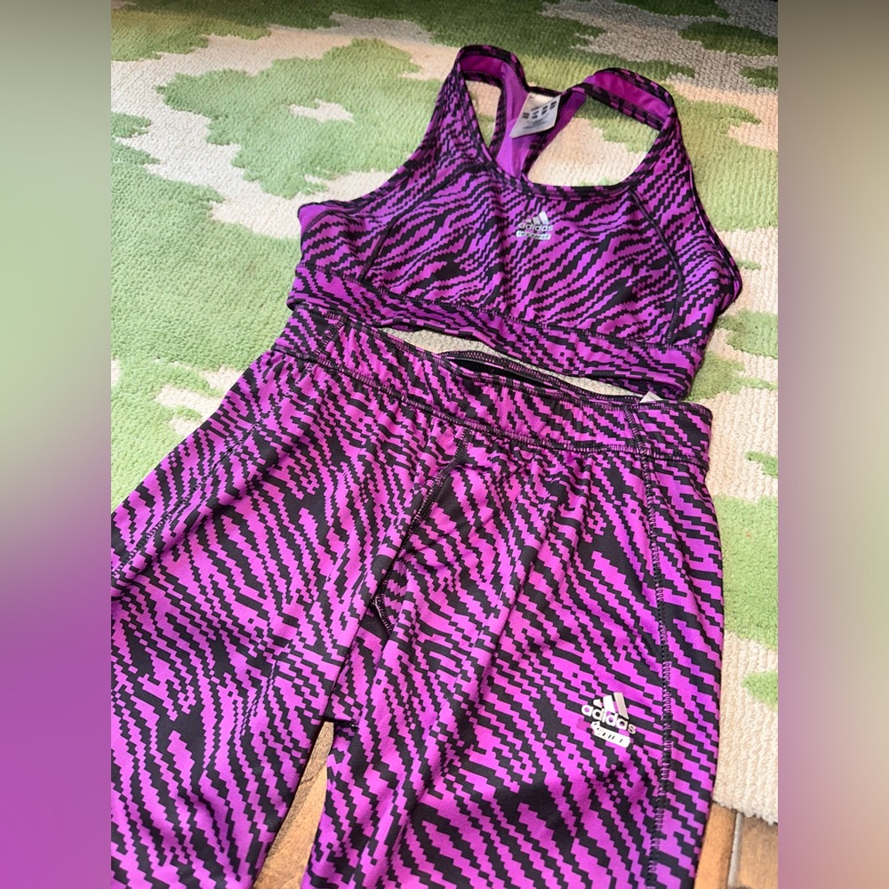 ADIDAS PURPLE ZEBRA SET - Techfit - Size M
